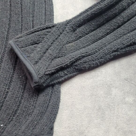Geoffrey Beene Womens Small Cardigan Sweater Black Long Sleeve Zip Front Ribbed - Picture 2 of 12